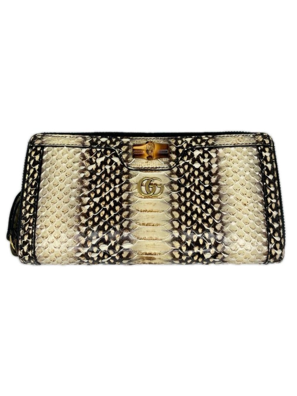 Gucci Bamboo Diana Continental Wallet Ivory Black